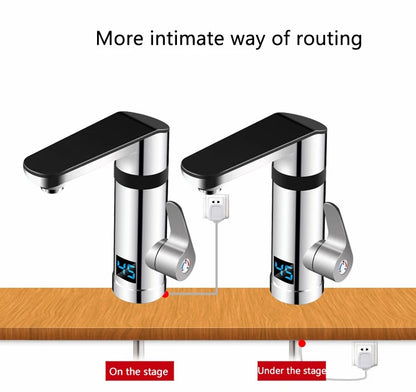 3000W Instant Electric Faucet Heater Tap Display Temperature Tankless Water Heater for Kitchen and Bathroom EU/UK/AU Plug 220V
