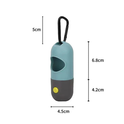 LED Lighted Dog Poop Bags Dispenser Portable with 10 Rolls Waste Bags Degradable for Outdoor Night Dog Walking Cat Cleaning