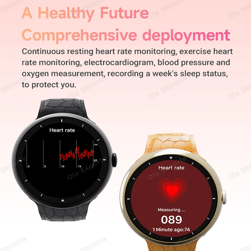 Smart Watch 2.09-inch AMOLED Screen Bluetooth Call Compass Tracker Men Sports Watches Health Monitor Women Smartwatch Waterproof