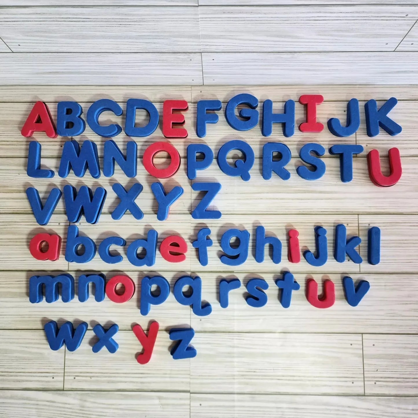 Red & Blue English Letter Magnetic Stickers Number Refrigerator Magnetic Stickers Alphabet Spelling Educational Kids Toys