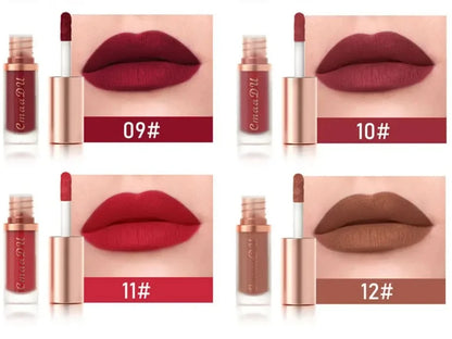 CmaaDu 12Color Long-Lasting Lip Sense Color Makeup Waterproof  Lipsticks Matte Velvet Lip Gloss