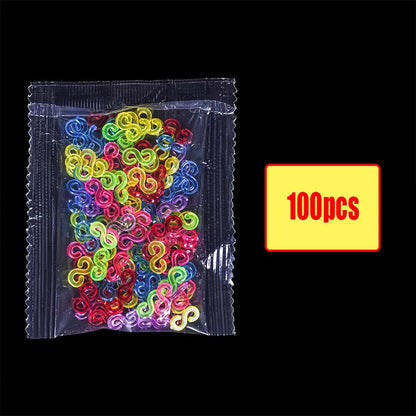 600Pcs New ColorTransparent  Fluorescence Glow Bracelets Making Supplies DIY Rubber Loom Bands Wrist Necklaces Child Party Toys