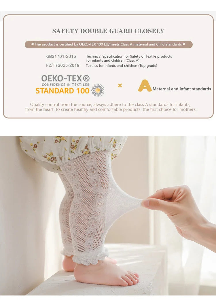 Summer Girls Pants Mesh Thin Baby Lace Pantyhose Outside Wear Summer Baby Stockingds Anti-Mosquito Kids Leggings For Girls