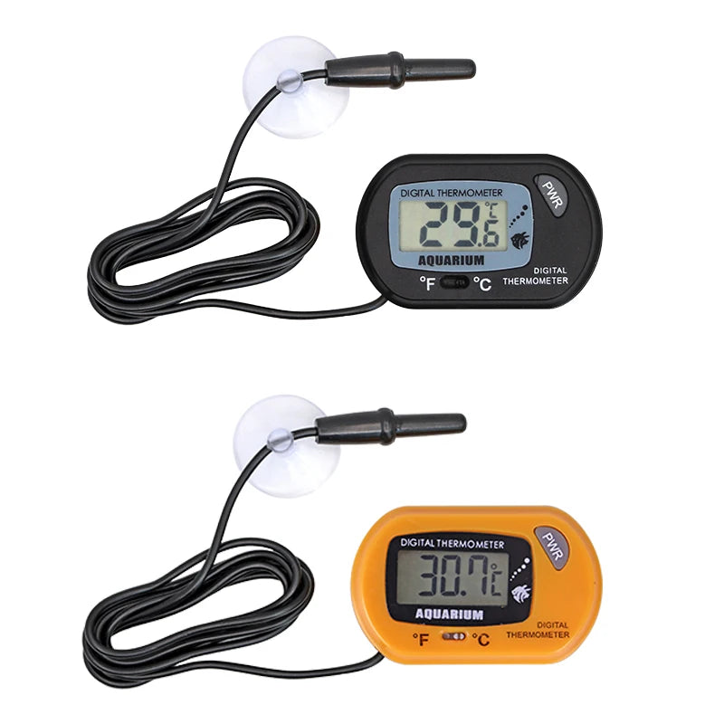 Fish Tank Thermometer LCD Digital Aquarium Temperature Water Meter Aquarium Temp Detector Fish Alarm Pet Supplies Tool Aquatic