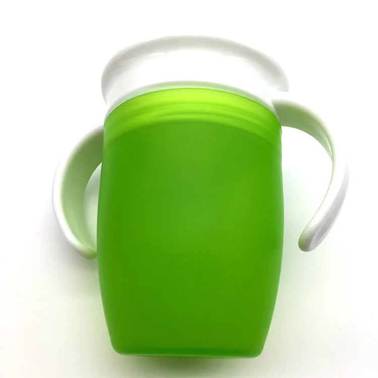 Baby Learning Drinking Cup With Double Handle Flip Lid 360 Degrees Can Be Rotated Leakproof Cup Infants Water Cups Bottle