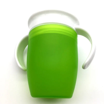Baby Learning Drinking Cup With Double Handle Flip Lid 360 Degrees Can Be Rotated Leakproof Cup Infants Water Cups Bottle
