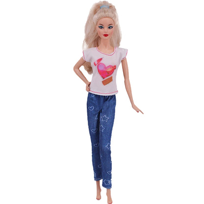Fashion BJD Doll Clothes Top+pants(+Hats+shoes)Set Fit 30cm Doll&1/6 BJD Doll Clothing Accessories,Toys For Girls Gifts Festival