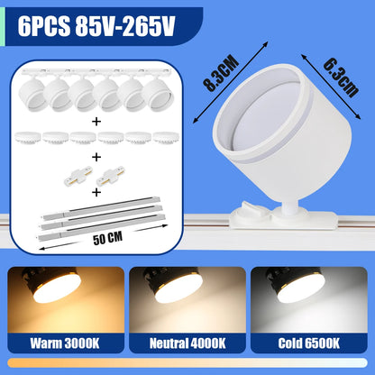 GX53 LED Track Spotlights Replaceable light bulb 110V 220V track Lights for Home Decor Living Room Kitchen Ceiling Lamp Decorate