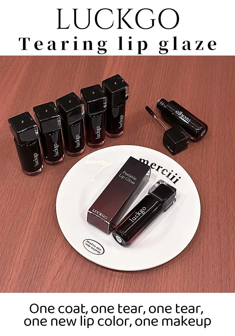 Chocolate Brown Peel Off Lip Stain Waterproof Makeup Matte Khaki Orange Liquid Lipstick Nude Black Tattoo Lips Tint Cosmetic
