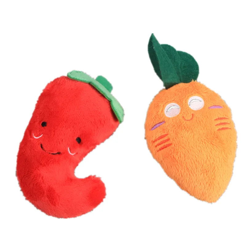 Pet Toys Plush Squeaky Toy Bite-Resistant Clean Dog Chew Puppy Training Toy Soft Banana Bone Vegetable Fruit Pet Supplies DC05