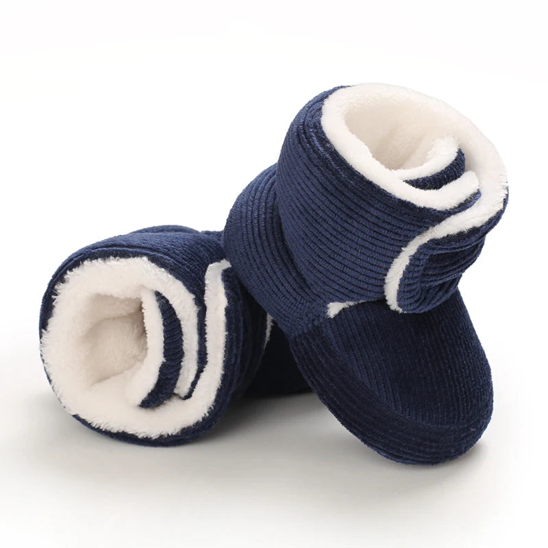 Winter Baby Cotton Shoes Thick Plush Snow Boots Soft Casual Walking Shoes for 0-18 Month Old Comfortable Toddler Footwear