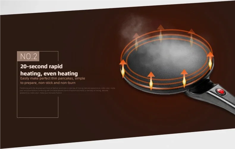 Electric Crepe Maker Cake Maker Machine Breakfast Pizza Baker Pancake Baking Pan Non-Stick Pan Chinese Spring Roll Cooking Pan