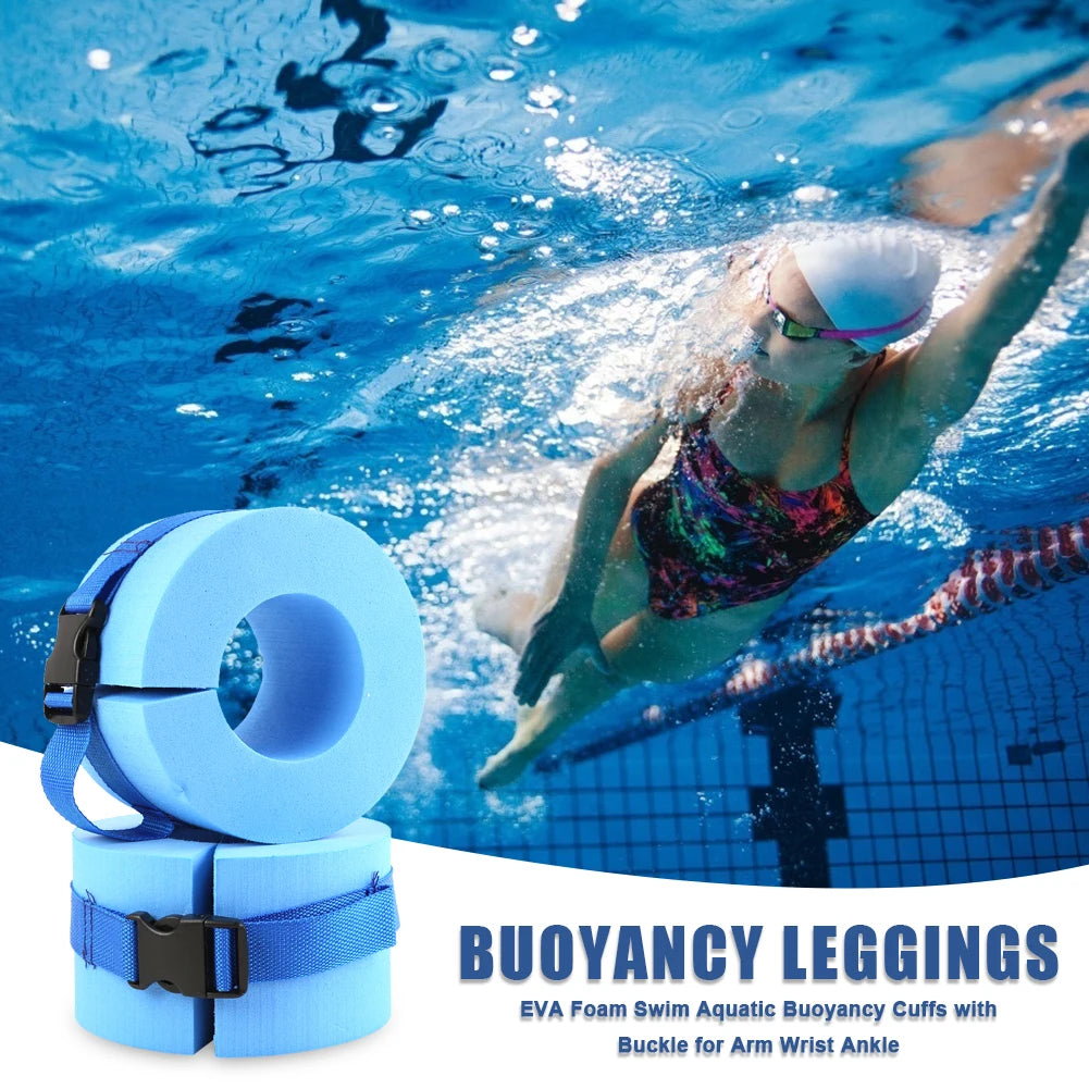 2pcs Swimming Weights Aquatic Cuffs Water Aerobics Float Ring Fitness Exercise Set Workout Ankles Arms Belts Pool Accessories
