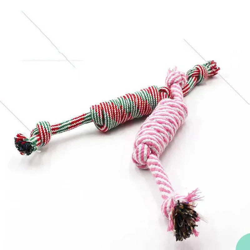 1pc Dog Toy Carrot Knot Rope Ball Cotton Rope Dumbbell Puppy Cleaning Teeth Chew Toy Durable Braided Bite Resistant Pet Supplies
