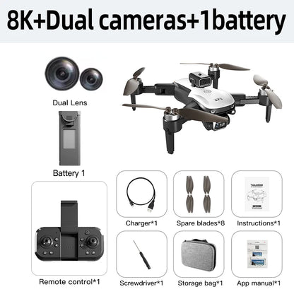 Lenovo S2S Mini Drone 8K HD Professional 4K Dual Camera Obstacle Avoidance Brushless Motor Foldable Rc Quadcopter Toys Gift