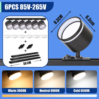 GX53 LED Track Spotlights Replaceable light bulb 110V 220V track Lights for Home Decor Living Room Kitchen Ceiling Lamp Decorate