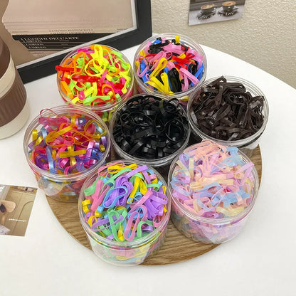 100 Piece/set Elastic Hair Bands Girls Baby Hair Accessories Child Hair Ring Head Rope Scrunchies Headwear Excluding Bottles