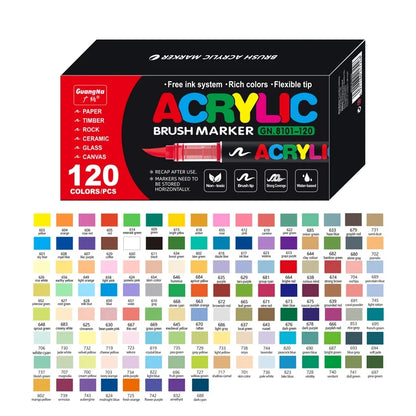 Guangna 360 288 Colors Acrylic Markers Brush Pens Fabric Rock Painting Pen Stone Ceramic Glass Wood Making school Art Supplies