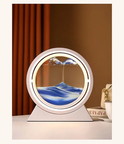 Sandscape Kinetic Sand Art Picture Quicksand Table Lamp Dynamic Liquid Hourglass Moving Sand Painting Flowing Sand Home Decor