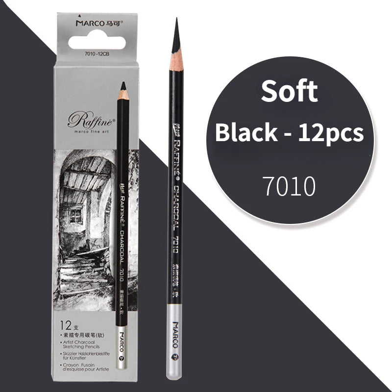 12pcs/box High Gloss Painting White Charcoal Pen Brown Comic Sketch Design Stroke Pen School Graffiti Art Supplies