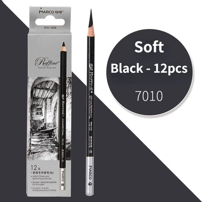 12pcs/box High Gloss Painting White Charcoal Pen Brown Comic Sketch Design Stroke Pen School Graffiti Art Supplies