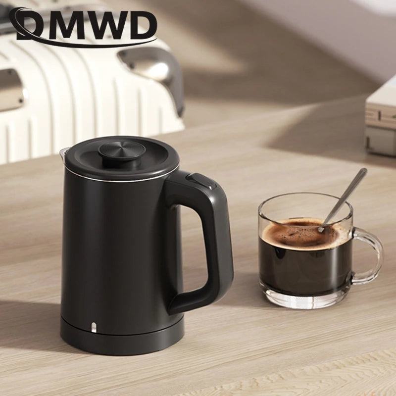 110V 220V Electric Kettle 0.6L Seamless 304 Stainless steel liner Fast heating Mini Teapot Water heater Coffee maker for Travel