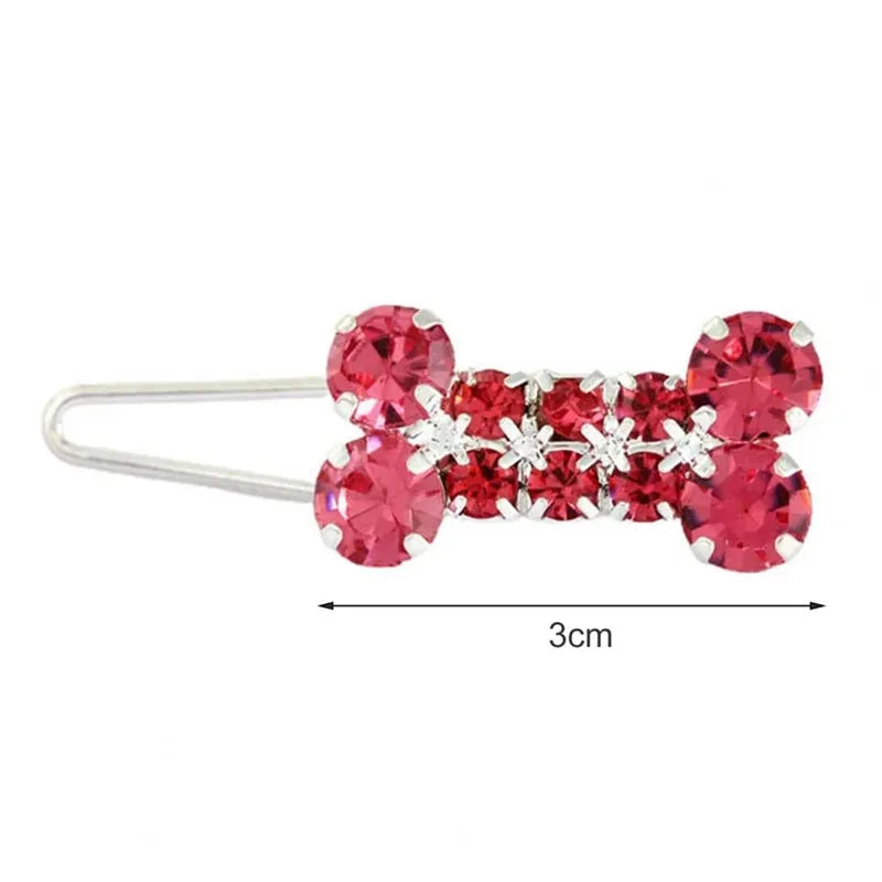 Bling Pearl Dog Collar Small and Medium Dogs Crown Hair Clips Puppy Accessories Doggy Heart and Bone Necklace Pet Supplies