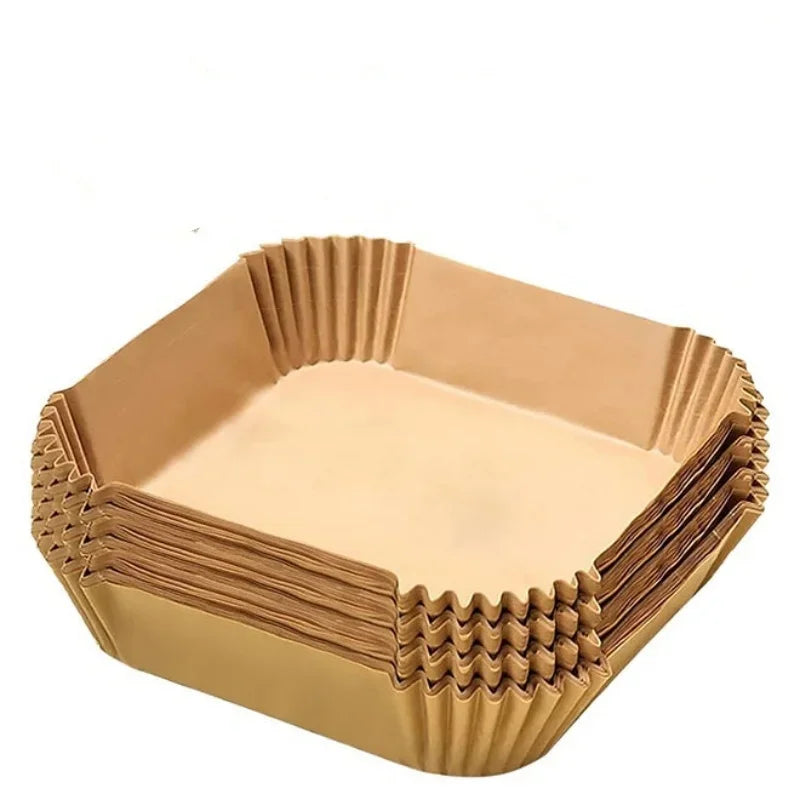 100Pcs Non Stick Air Fryer Liners Oil Waterproof Parchment Paper Baking Roasting Microwave Pre Cut Air Fryer Accessories