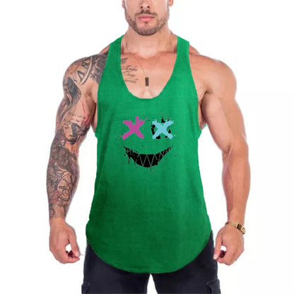 2024 New Men's Sleeveless Vest T-Shirt Sports Style Running Mountain Climbing Exercise Vest Breathable and Refreshing Men's Vest