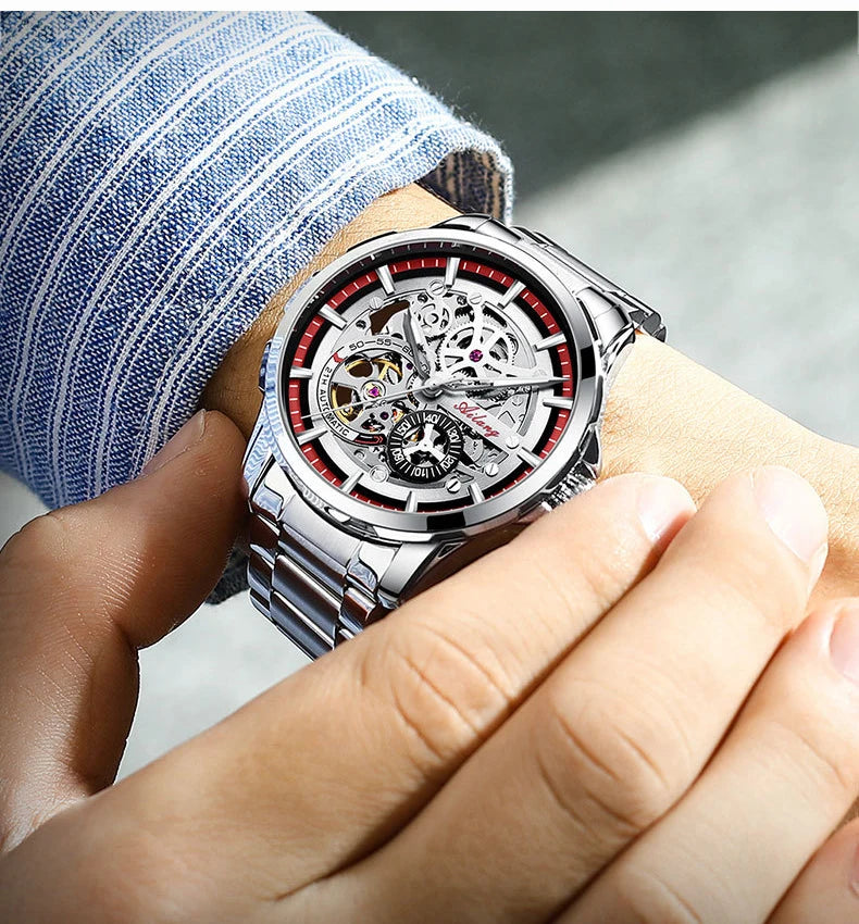 Unique Design AILANG Skeleton Dial Watch Men Luxury Brand Automatic Mechanical Men Watches relogio Waterproof