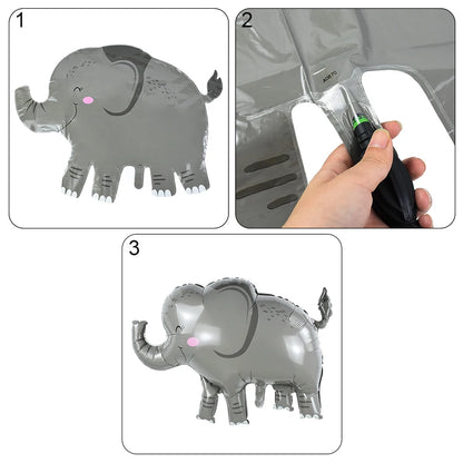 1Pc Cartoon Animals Lion Monkey Elephant Leopard Foil Balloon Jungle Safari Birthday Party Air Globos Decorations Kids Gift Toys
