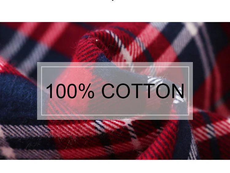 Nightgown 100% Brushed Cotton Nightshirts Women's Sleepwear Long Sleeve Plaid Winter Oversize Sleep Dress Women Home Clothes