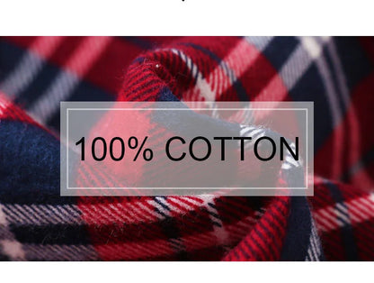 Nightgown 100% Brushed Cotton Nightshirts Women's Sleepwear Long Sleeve Plaid Winter Oversize Sleep Dress Women Home Clothes