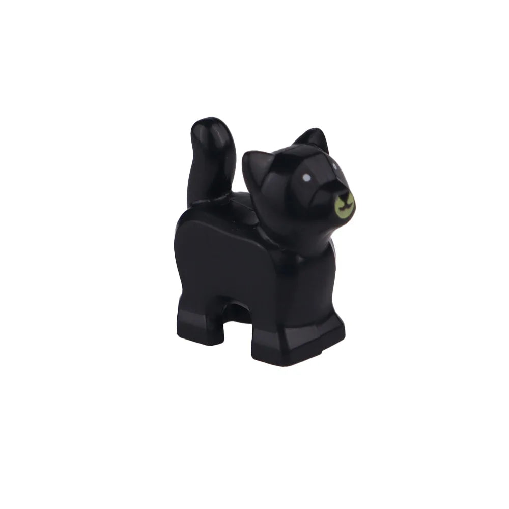 City Animal Zoo Farm Series Building Blocks Street View Panda Brown Bear Cat Pig Long Wool Sheep Cow Cattle Pet Bricks Toys Kids