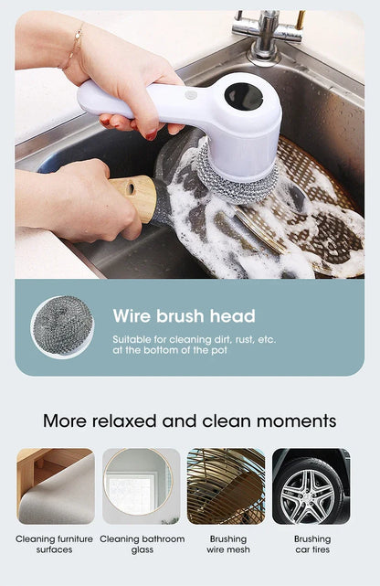 2025 Cordless Electric Spin Scrubber - 5 Brush Heads, IPX7 Waterproof, Rechargeable Bathroom Cleaner for Tile/Shower/Grout