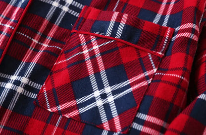 Nightgown 100% Brushed Cotton Nightshirts Women's Sleepwear Long Sleeve Plaid Winter Oversize Sleep Dress Women Home Clothes