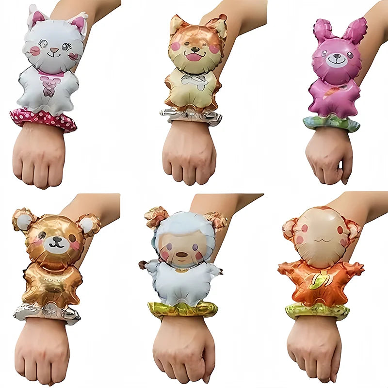 10pcs Cute Animal Hand Wearing Balloons Bear Rabbit Sheep Cat Wrist Ballon Birthday Party Decoration Kids Toys Baby Shower