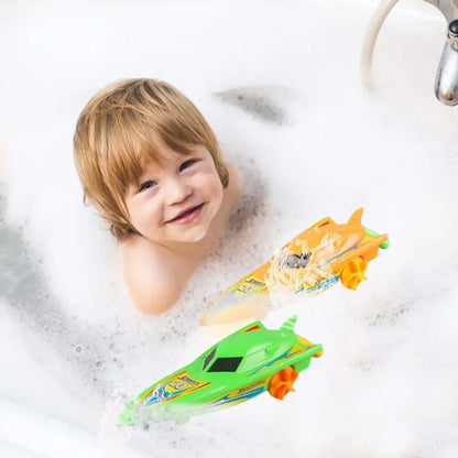 Wind Up Clockwork Float In Water Speed Boat Ship Children Bath Toys Random Color Kids Pool Swimming Bathtub Bath Toys