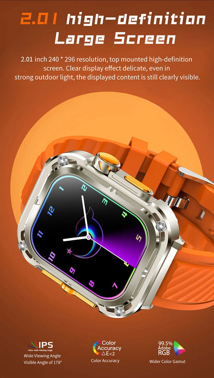 LIGE New 2.1" Ultra HD NFC Bluetooth Call Smart Watch Men Compass GPS Track 460mAH Battery Waterproof Watches For Android IOS