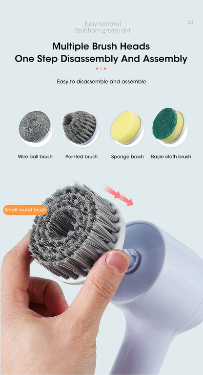 2025 Cordless Electric Spin Scrubber - 5 Brush Heads, IPX7 Waterproof, Rechargeable Bathroom Cleaner for Tile/Shower/Grout