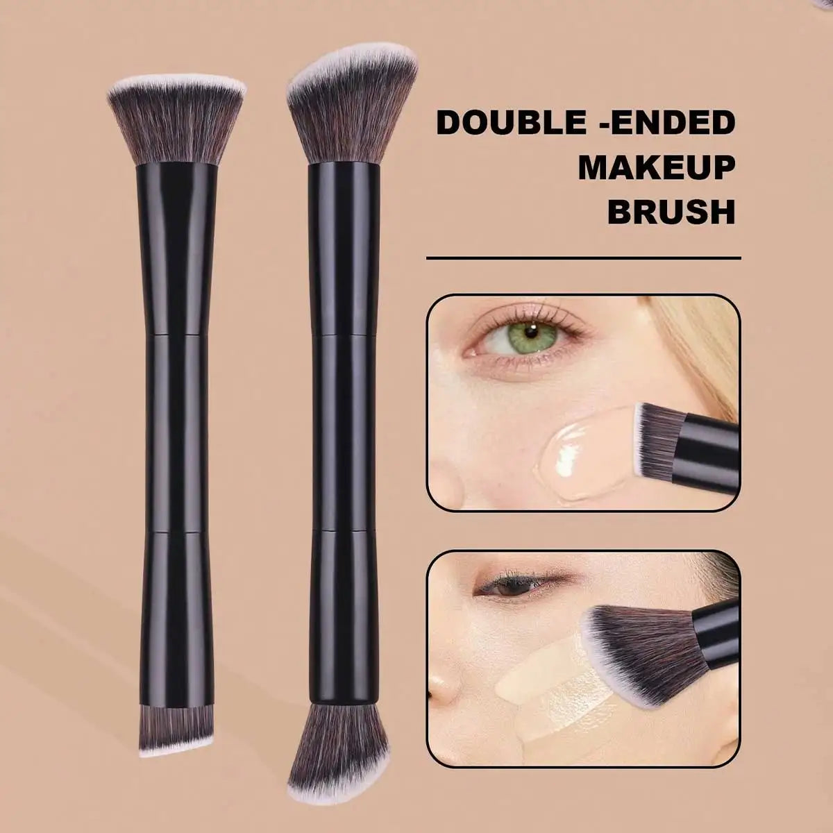 22pcs Makeup Brush Set Including 20pcs Professional Aluminum Tube Makeup Brushes, 2pcs Air Cushion Puffs For Daily Use