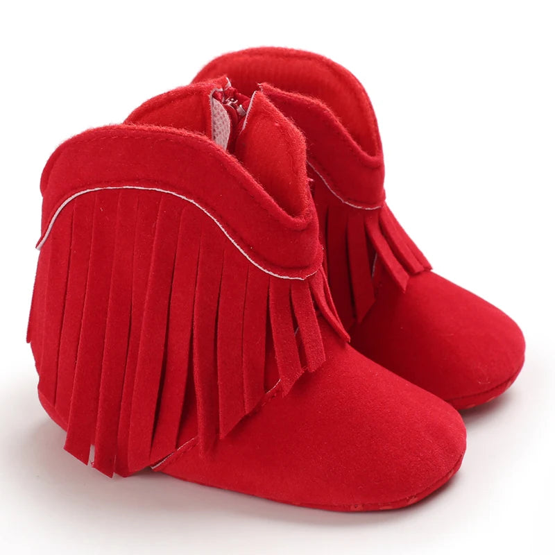 Fashionable Tassel Baby Boots Autumn Winter Casual Comfortable Shoes for Boys And Girls 0-18 Months Walking Shoes