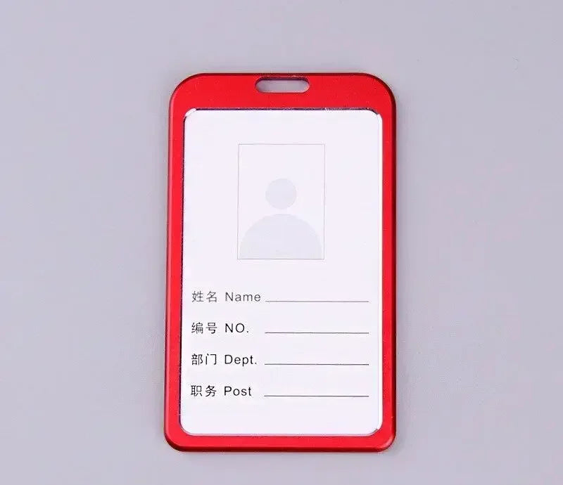 Credit Card Cover Women Aluminum Alloy Work Name Card Holders Case Business Work Card ID Badge Lanyard Holder Metal Bags
