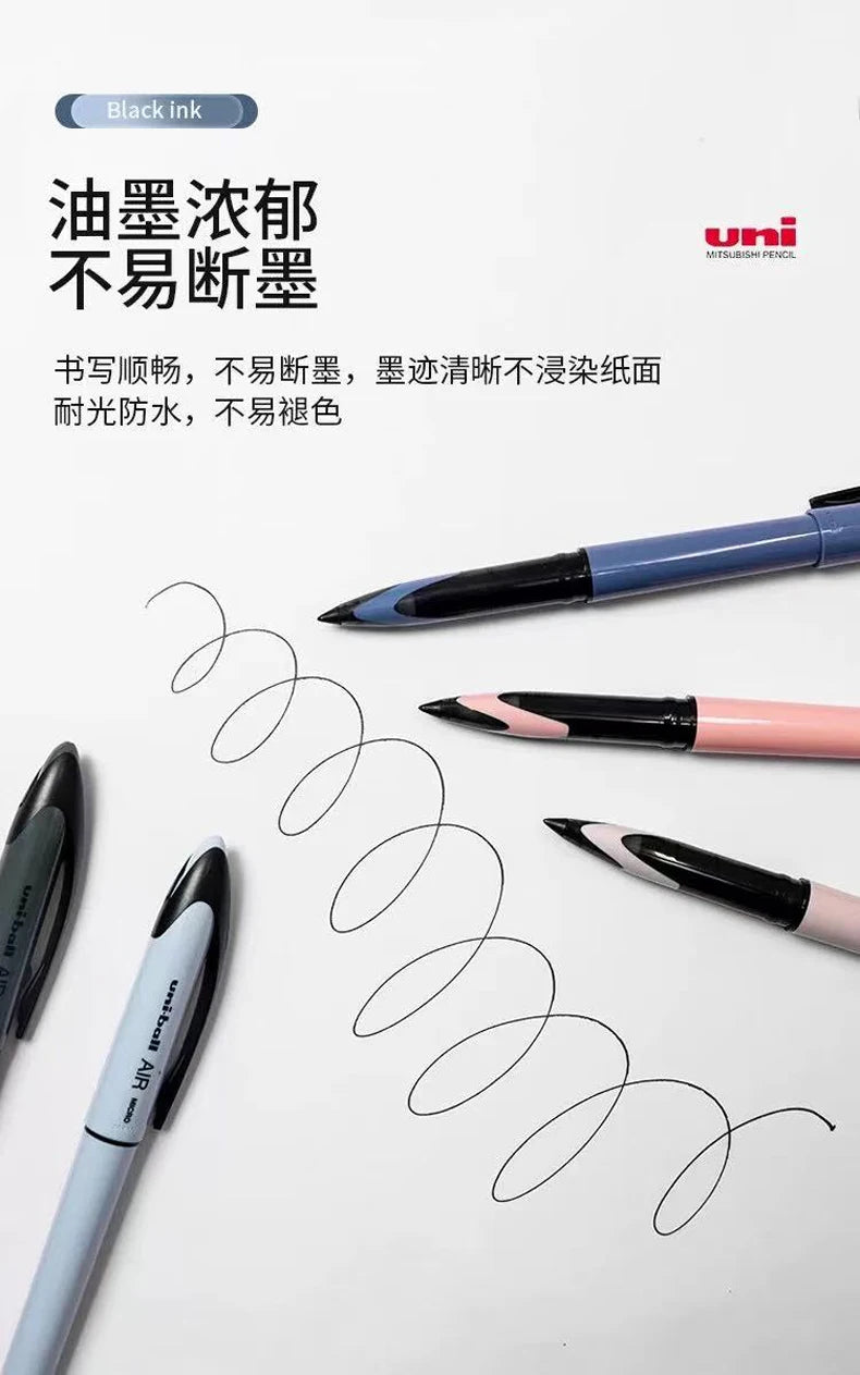 Uni Ball Air Micro Gel Rollerball Pen UBA-188 0.5/0.7MM Japanese Stationery Black Technology Straight Liquid Free Control Ink