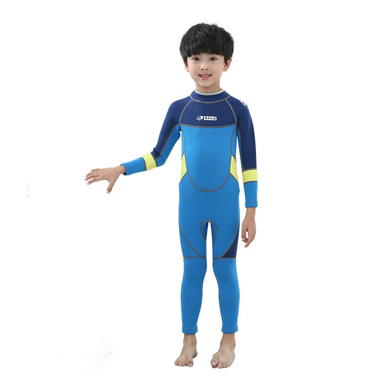 Hisea Childen Wetsuits 2.5mm Neoprene Elastic Swimming Surfing Spearfishing Suit Wetsuit Boys Swimsuit Equipent Diving Equipment