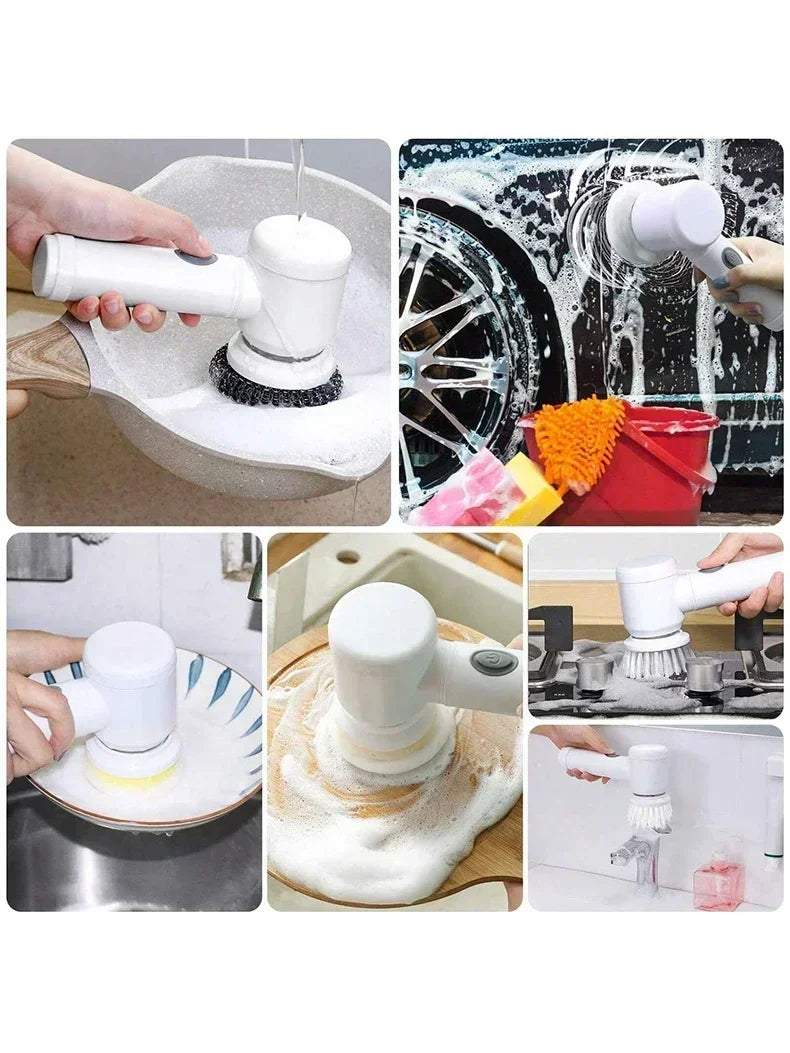 2025 Cordless Electric Spin Scrubber - 5 Brush Heads, IPX7 Waterproof, Rechargeable Bathroom Cleaner for Tile/Shower/Grout