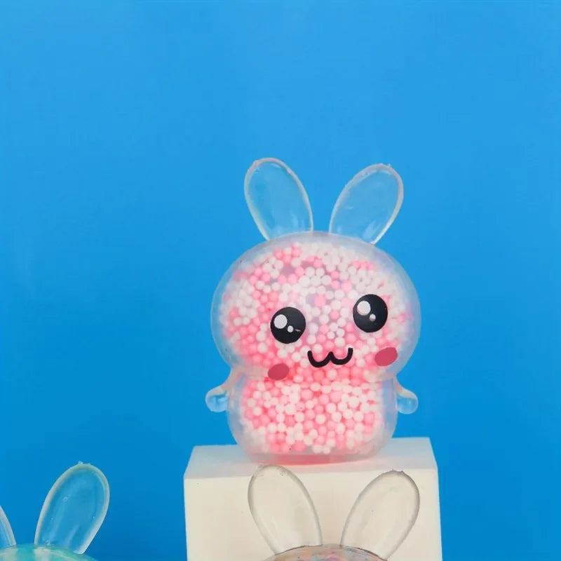 1PCS  Squishy Bunny Stress Balls with Light Stress Relief Toy Girls Kids Fidget Toys Colorful Rabbit for Easter Basket Stuffers