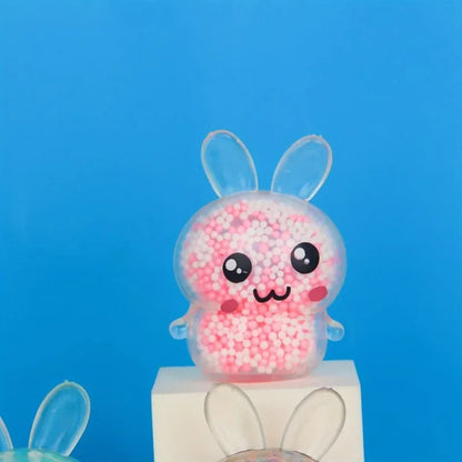 1PCS  Squishy Bunny Stress Balls with Light Stress Relief Toy Girls Kids Fidget Toys Colorful Rabbit for Easter Basket Stuffers