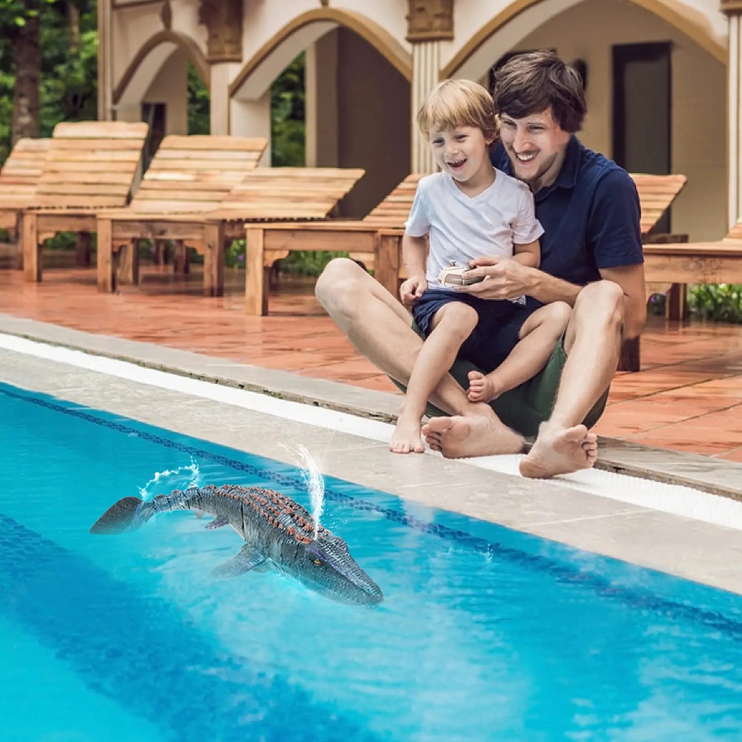2.4G Remote Control Dinosaur Kid Mosasaurus Diving Toy Rc Boat Outdoor Toy Water For Swimming Pool Bathroom Bath Toys For Kids