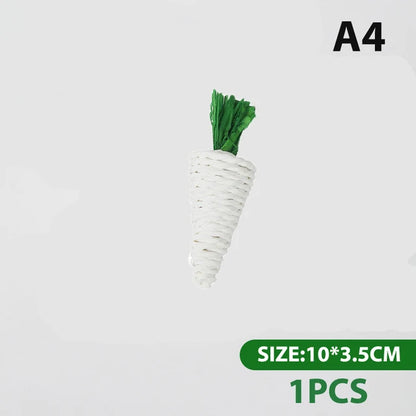 Hamster Rabbit Chew Toy Bite Grind Teeth Toys Corn Carrot Woven Balls for Tooth Cleaning Radish Molar Toys funny Pet Supplies